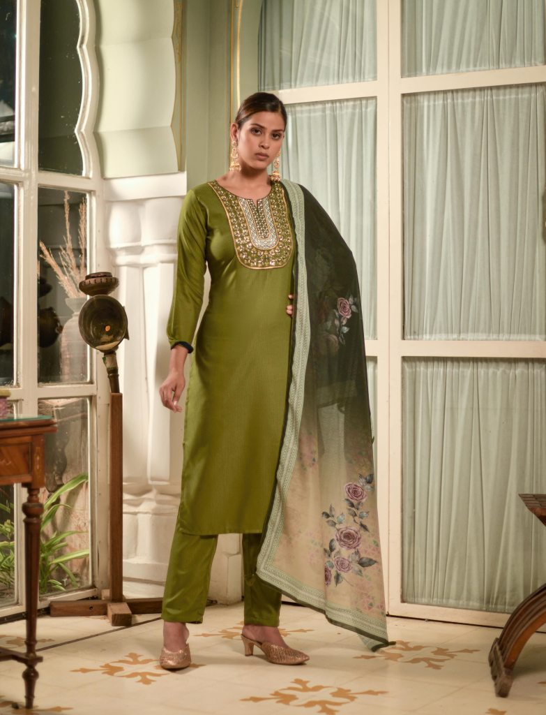 BIBA Women's Rayon Salwar Suit Set (SKD9149AW23LIMGRN_Green : Amazon.in:  Fashion