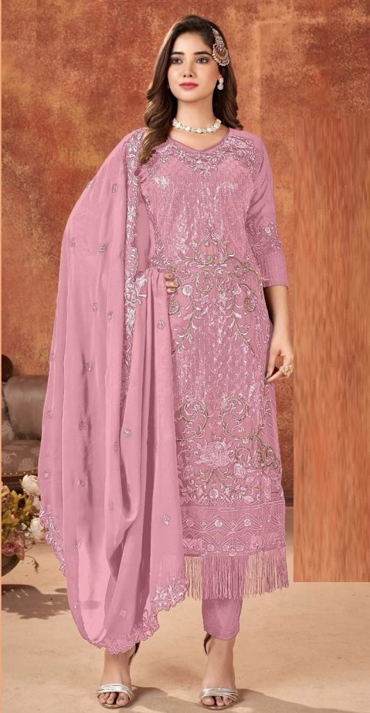 Bilqis B 14 E To H  Georgette Handwork Pakistani Dress Material 