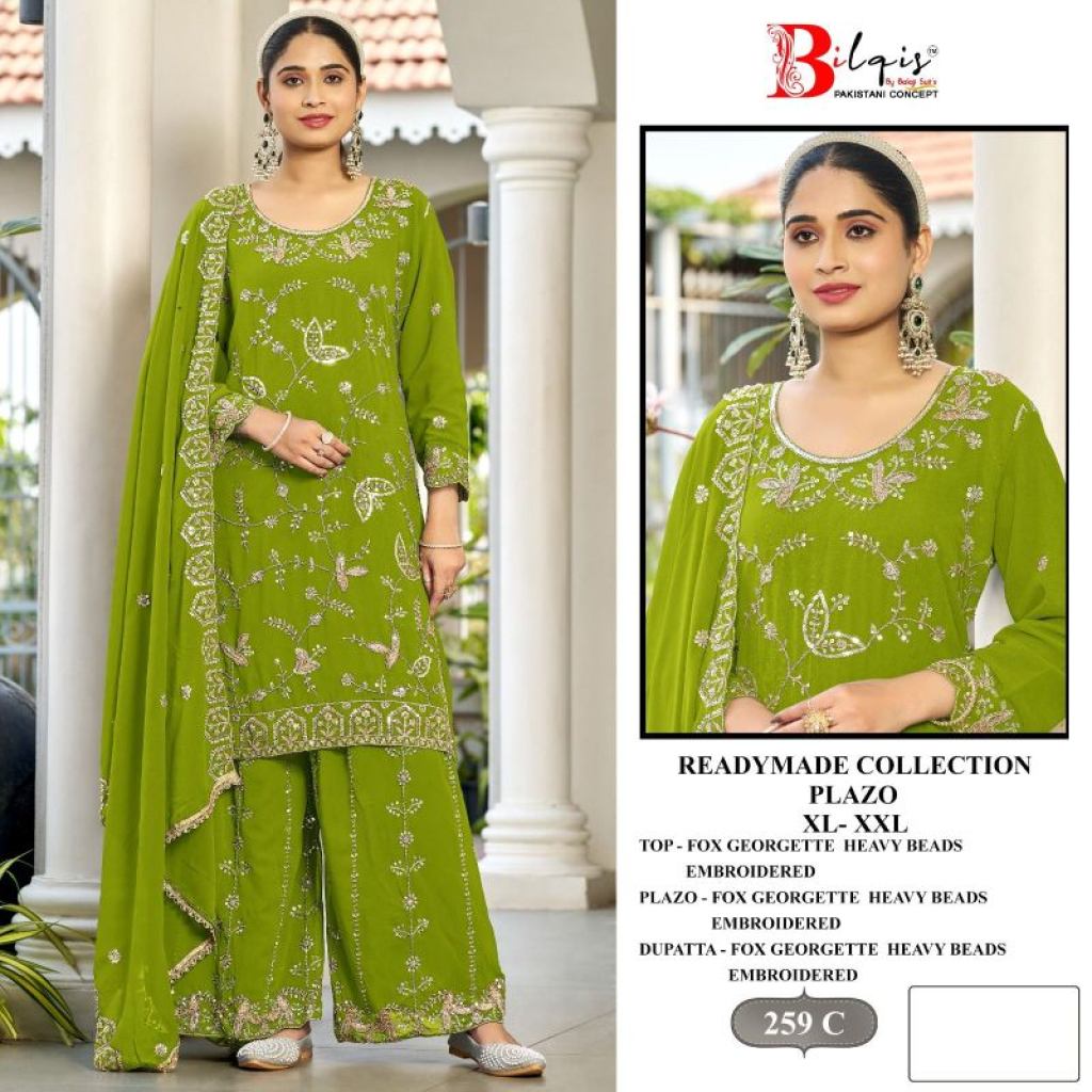 Bilqis B 259 A TO D  Eshaal Embroidered Faux Georgette Salwar Suit
