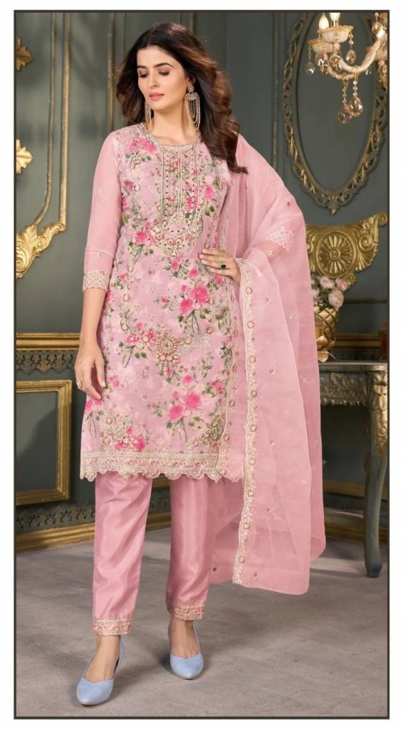 Bilqis B 52 A To D Organza Khatli Work Salwar Suit 