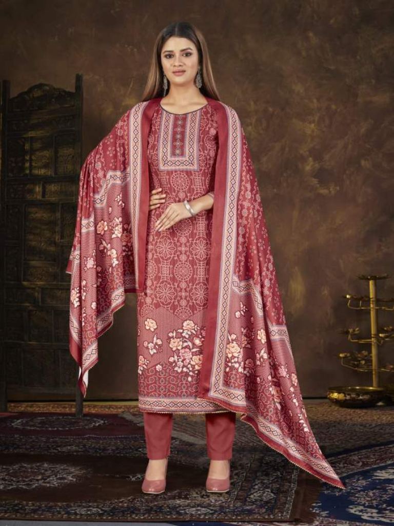 Bipson Hasrat 1660 Winter Wear Wolleen Pashmina Dress Material catalog 