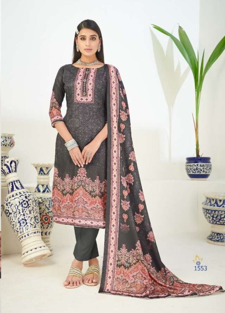 Bipson Hasrat Pashmina Digital Print Dress Material Catalog 