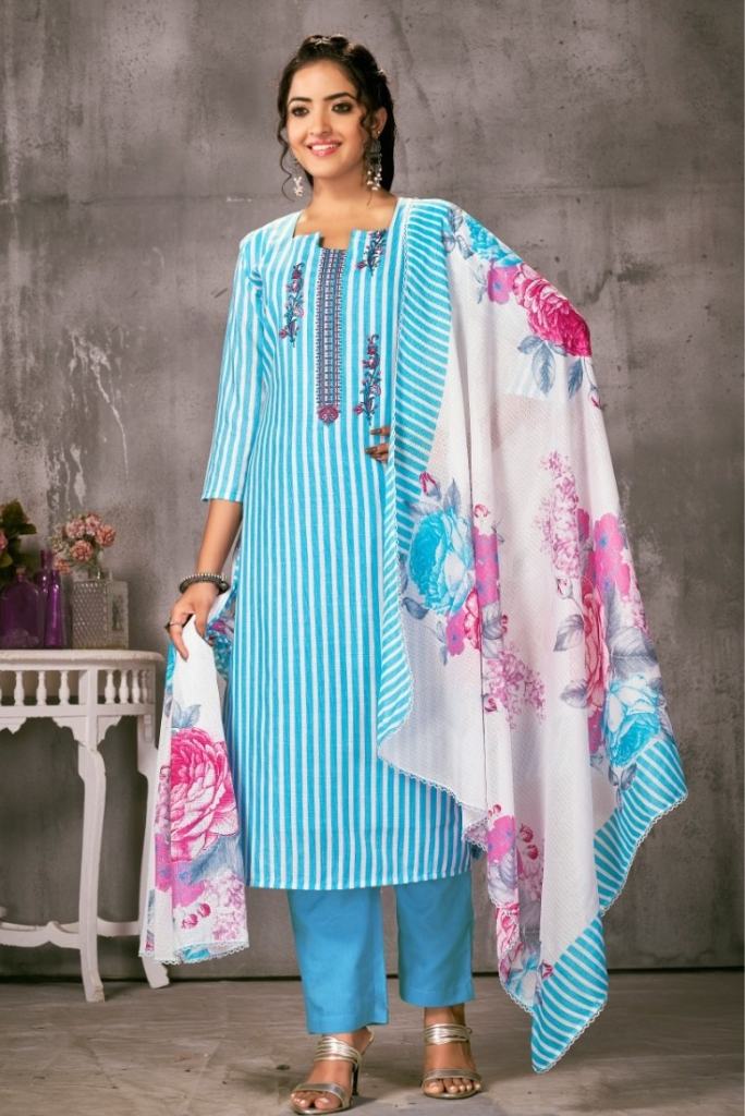 Bipson Mustang 2203 Cotton Linen Printed Dress Material Collection