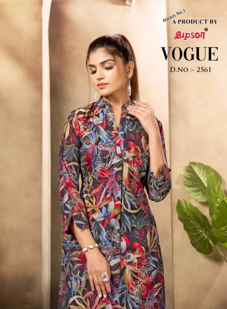 Bipson Vogue 2561 Modal Chanderi Foil Print Kurti With Pant Collection