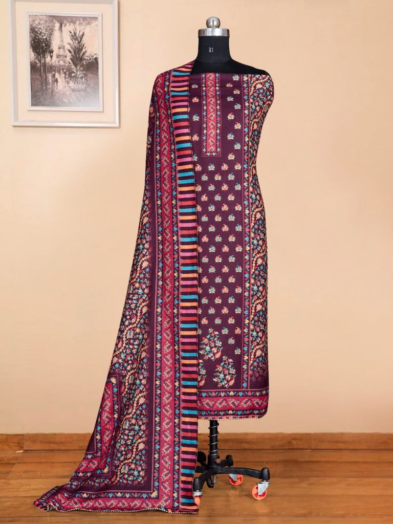  Bipson Winter Queen Dn.1593 Pashmina  Dress Material Catalog