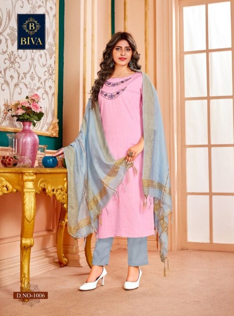 Biva Aura Cotton Ready Made Dress Materials Catalog