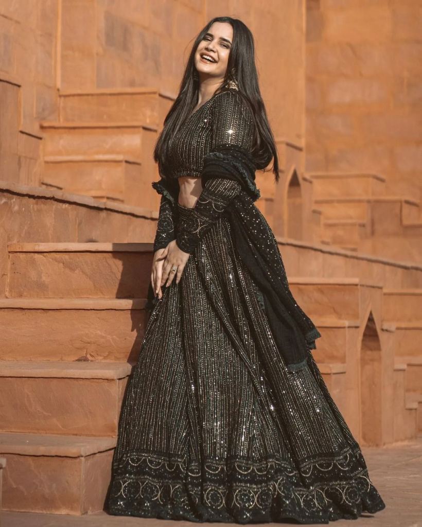 Black sequence Georgette Party Wear Lehenga Choli