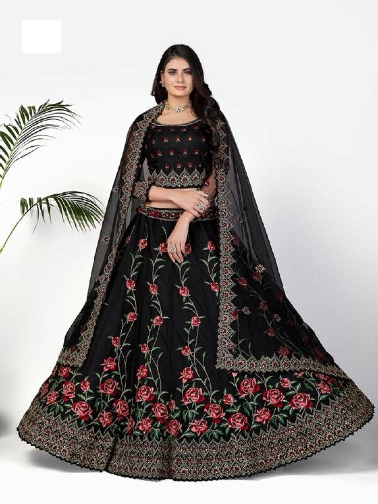 Black1126  Soft Net Lehenga Choli  Wholesale  Lehenga  collection 