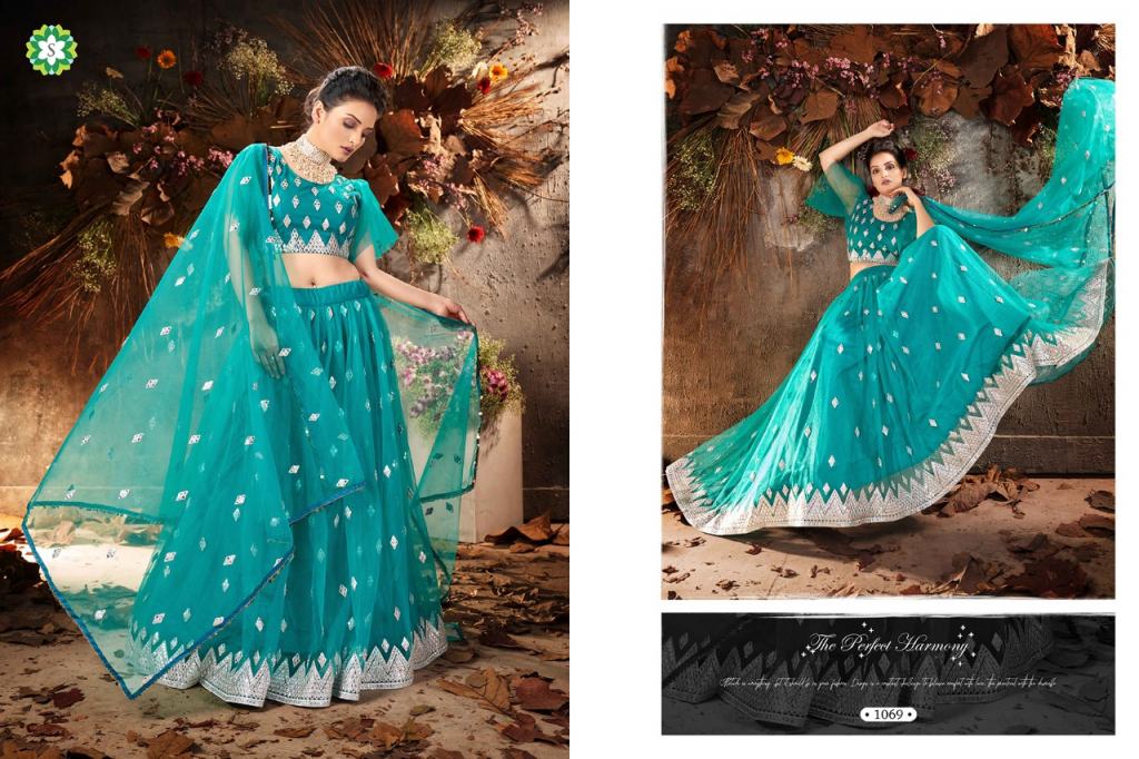 Sky Blue Cotton Lehenga