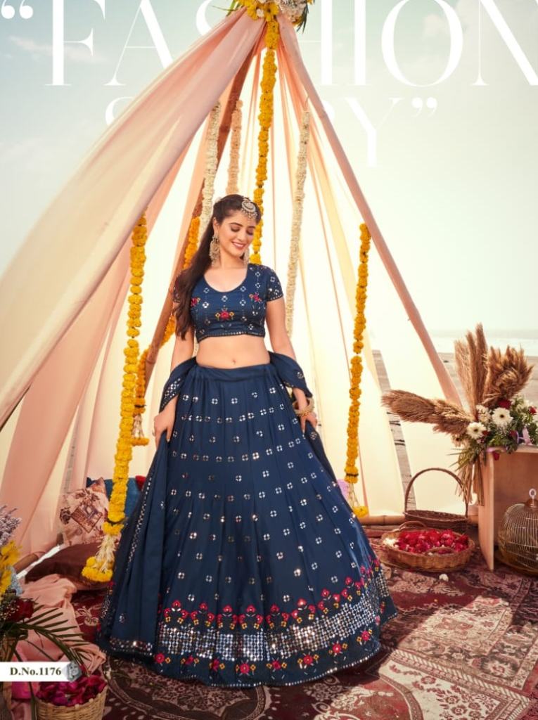 Blue Sequins Embroidered Festival Special Lehenga Choli collection 