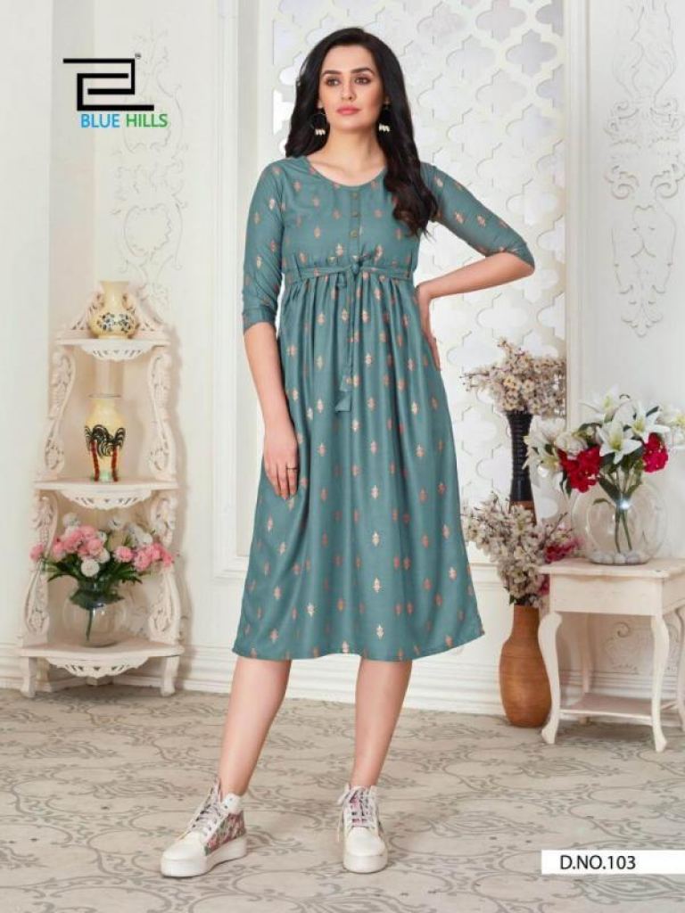 Blue Hills Hifi Designer Kurtis Collection, this catalog fabric is Rayon,