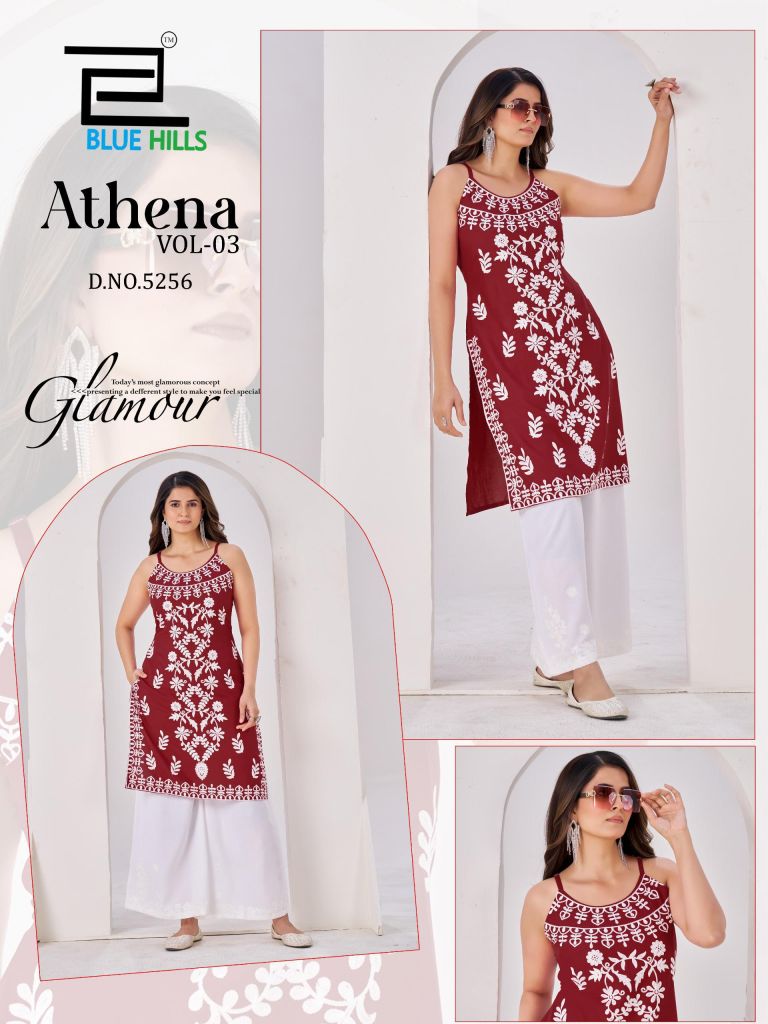Blue Hills Athena Vol 3 Embroidery Work Kurti
