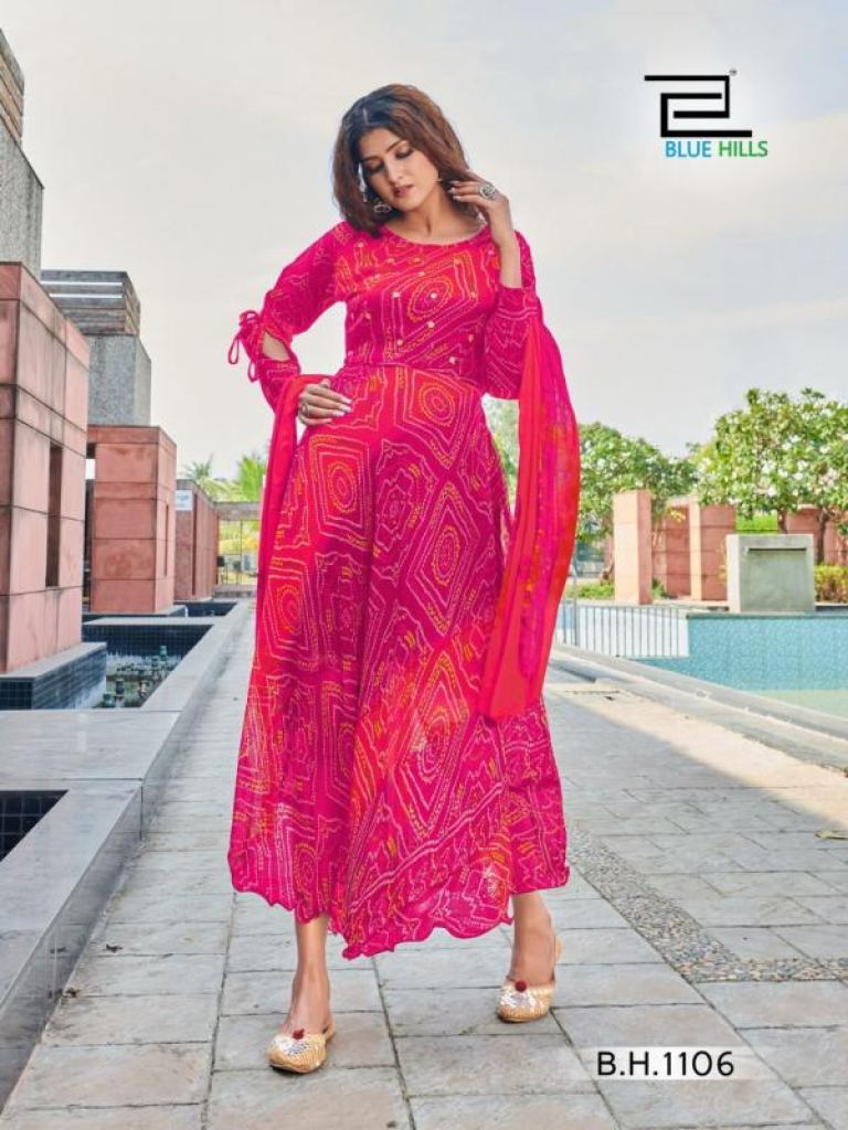 Bandhani Kurti With Dupatta – Bel à Vous