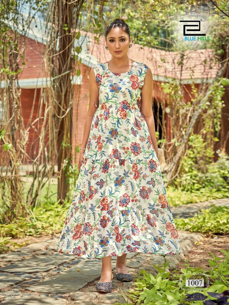 New luxury Flower Design Beautiful Printed Women Long Gown - Vatki