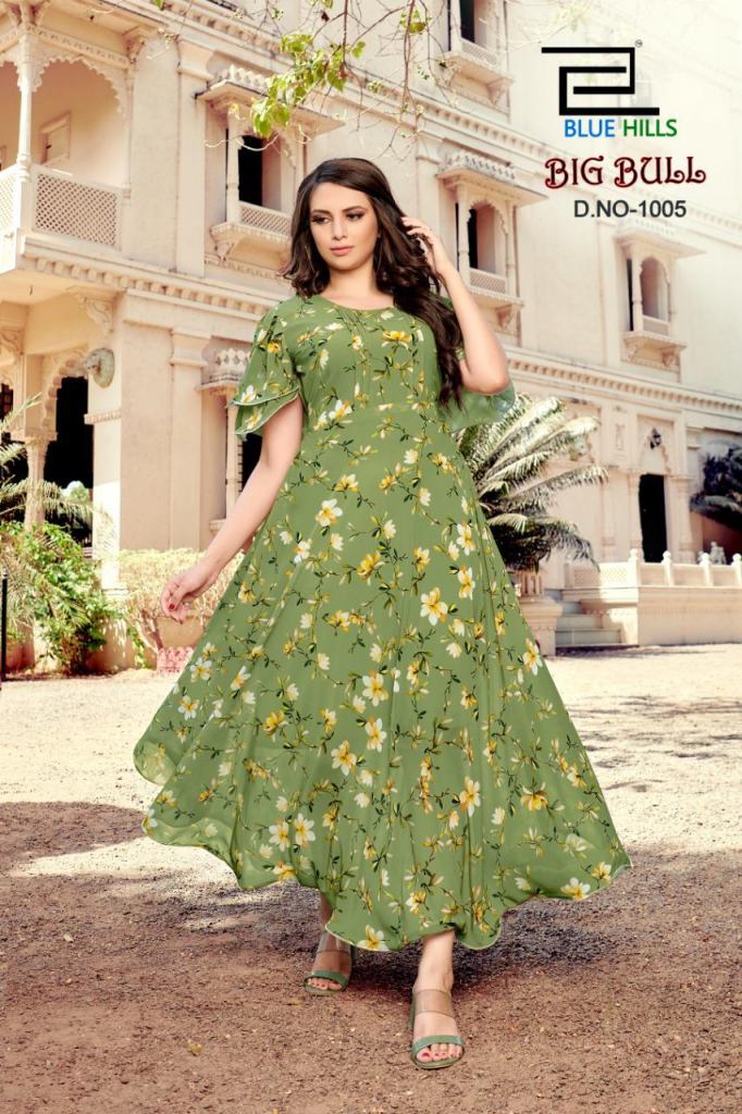 Faux Chiffon Embroidered Party Wear Kurti buy online 