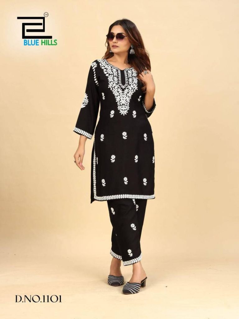 Blue Hills Black And White Vol 11 Kurti With Bottom 