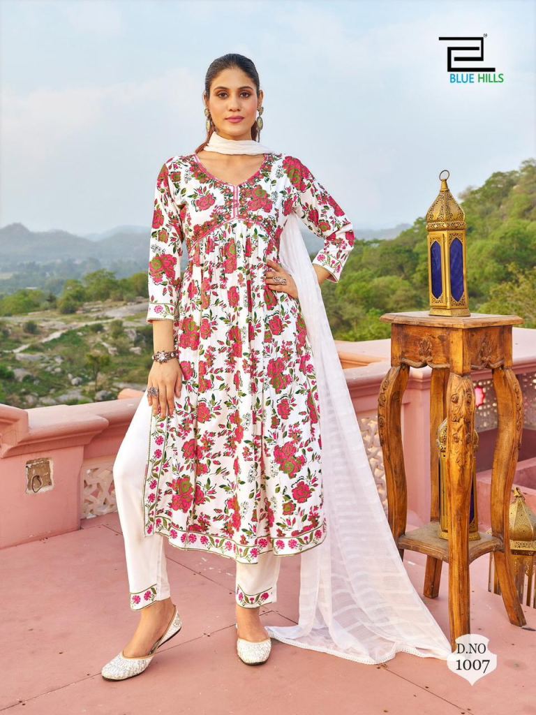 Blue Hills Bollywood Tikka Designer Wear Alia Cut Kurti Pant With Dupatta