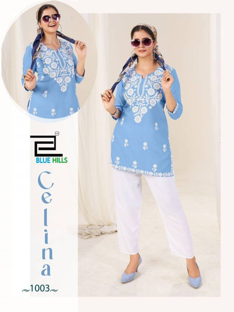 Blue Hills Celina Rayon Work Kurti With Bottom