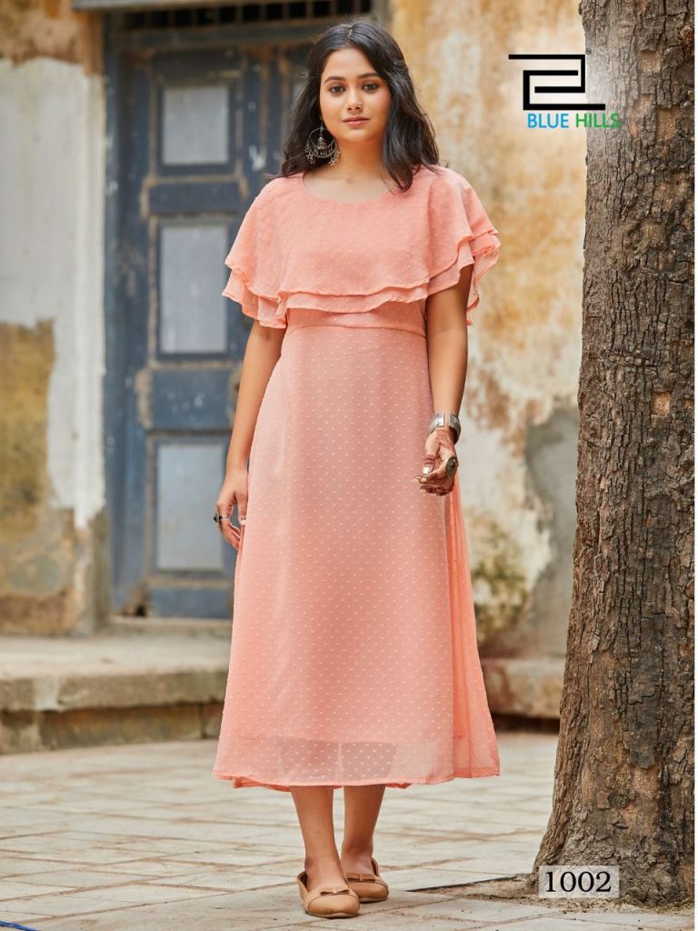 Blue Hills Charming Georgette Fancy Kurtis Collection