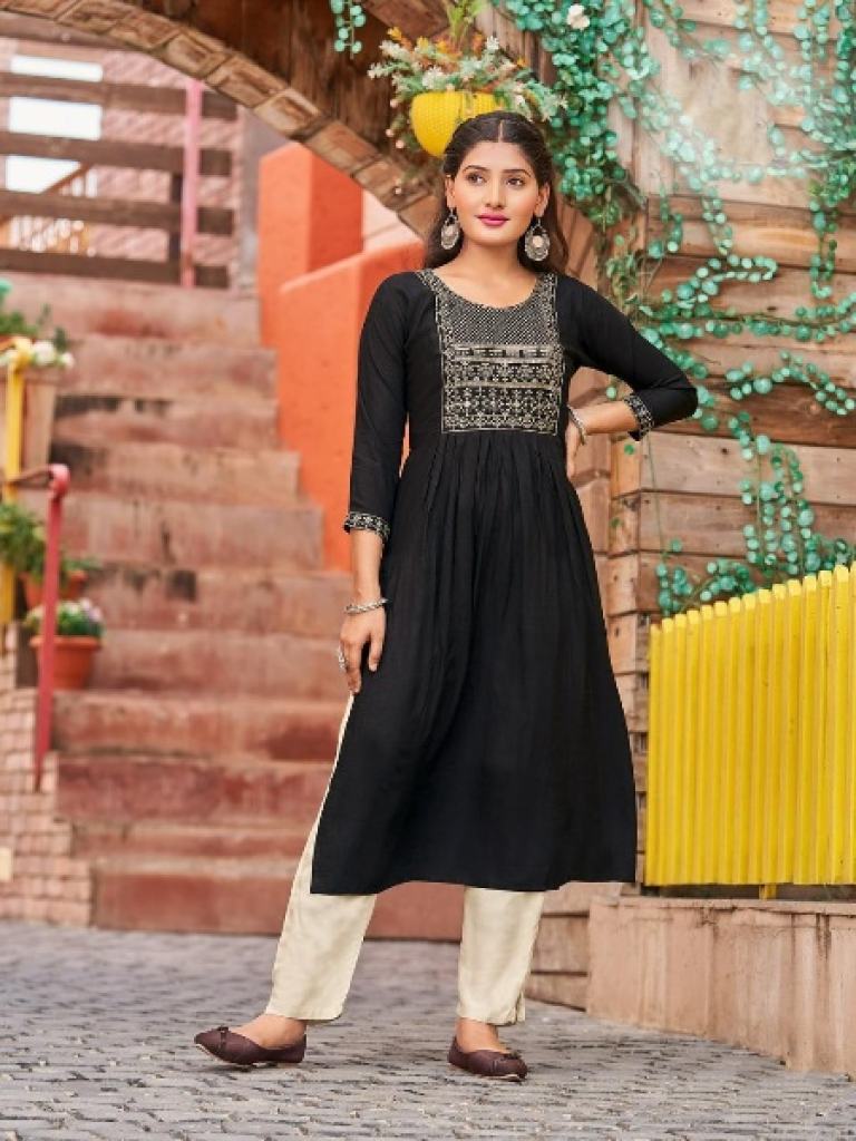 Lucknowi Chikankari Kurti Viscose Ombre Kurta - Vasangini