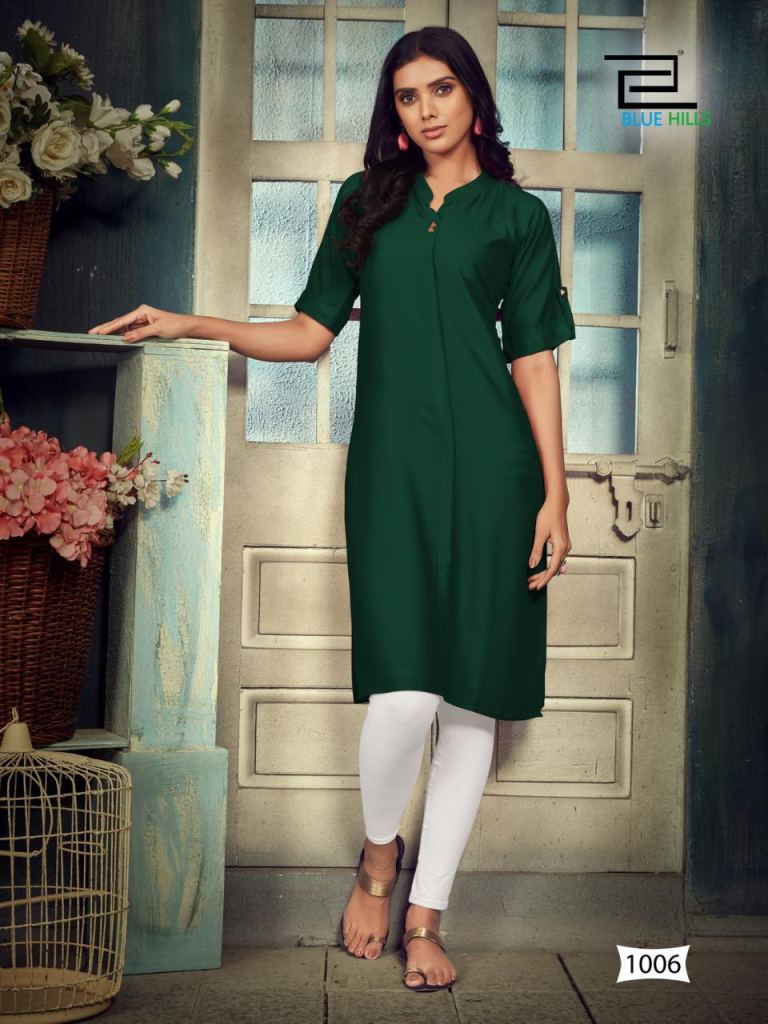 Green Cotton Kurti With Printed Jacket And Plain Lining