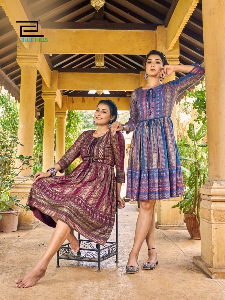 Blue Hills Desi Vdesi Rayon Designer Fancy Tunic Top Collection