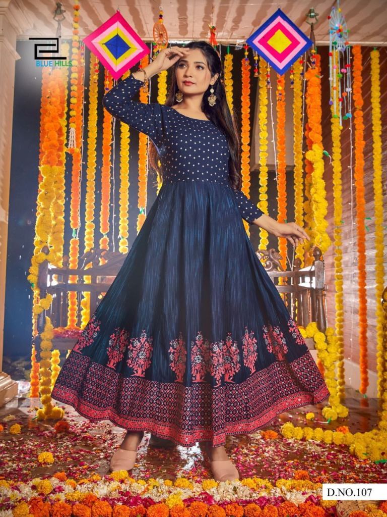 BLUE HILLS Diwali night VOL -15 Gown Kurti Wholesale catalog