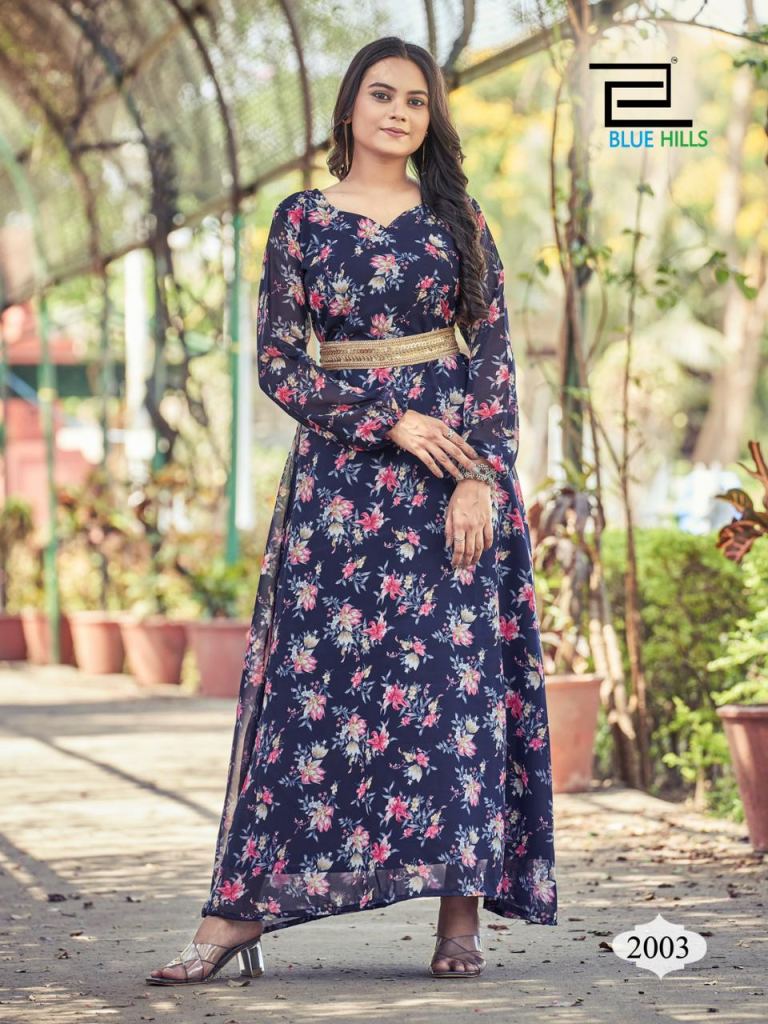 Laiba Am Vol 76 Georgette Embroidery Work Designer Tunic Latest Collection  Wedding Wear Kurtis Wholesale Dealer