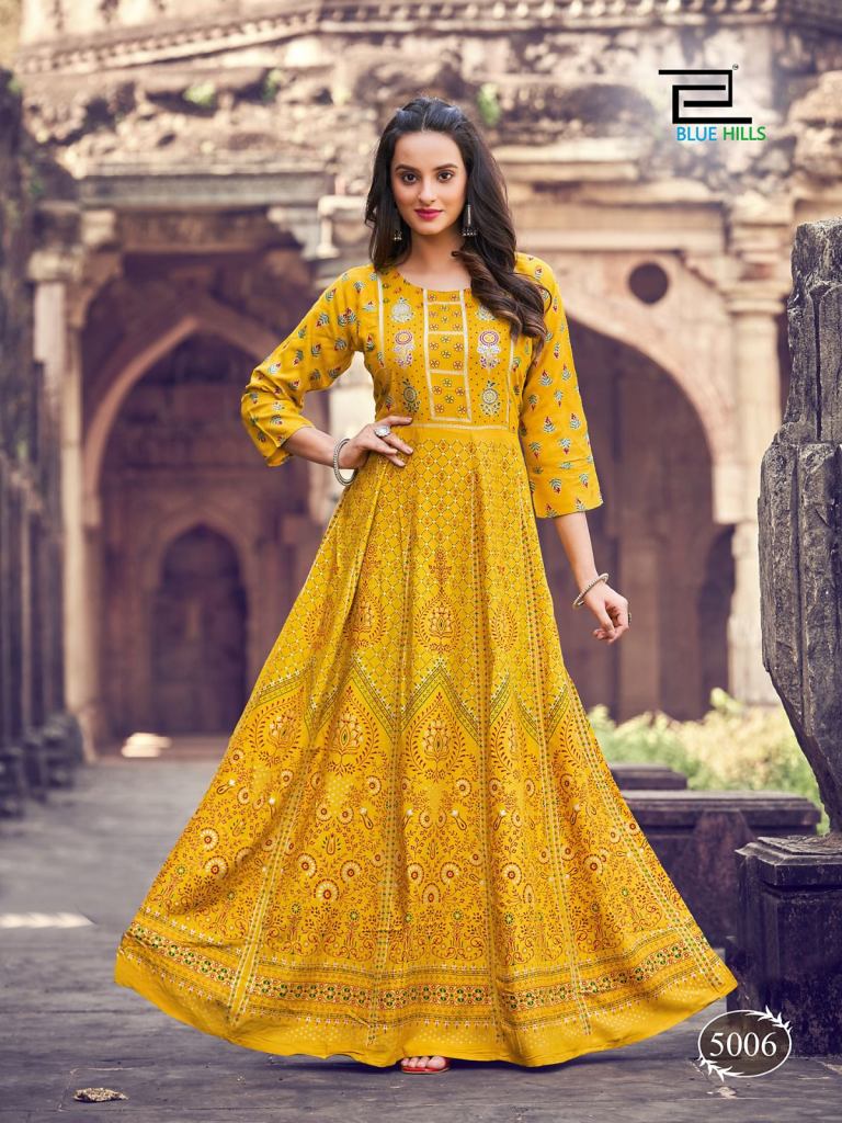 Blue Hills Festival Night Vol 5 Designer Long Anarkali Kurtis Collection