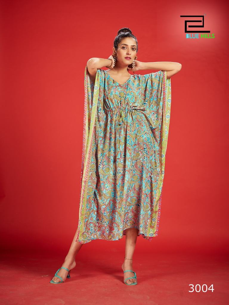 Blue Hills Fire Walk Vol 3 Heavy Crape Kaftan Kurti Collection