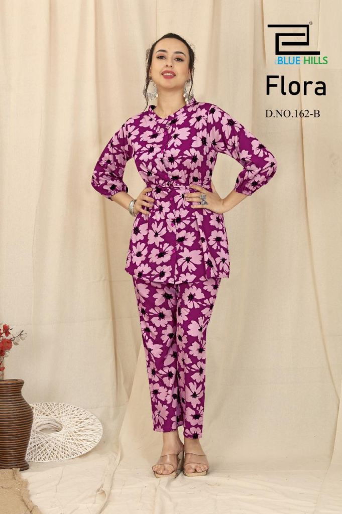 Blue Hills Flora Stylish Crepe Printed Co Ord Set Collection