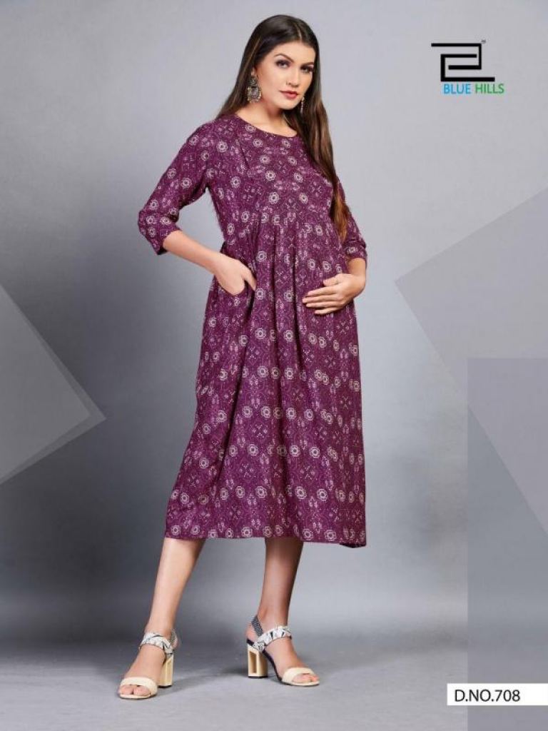 MomToBe Women Maroon Ethnic Motifs Flared Sleeves Thread Work Maternity  Kurta  Absolutely Desi