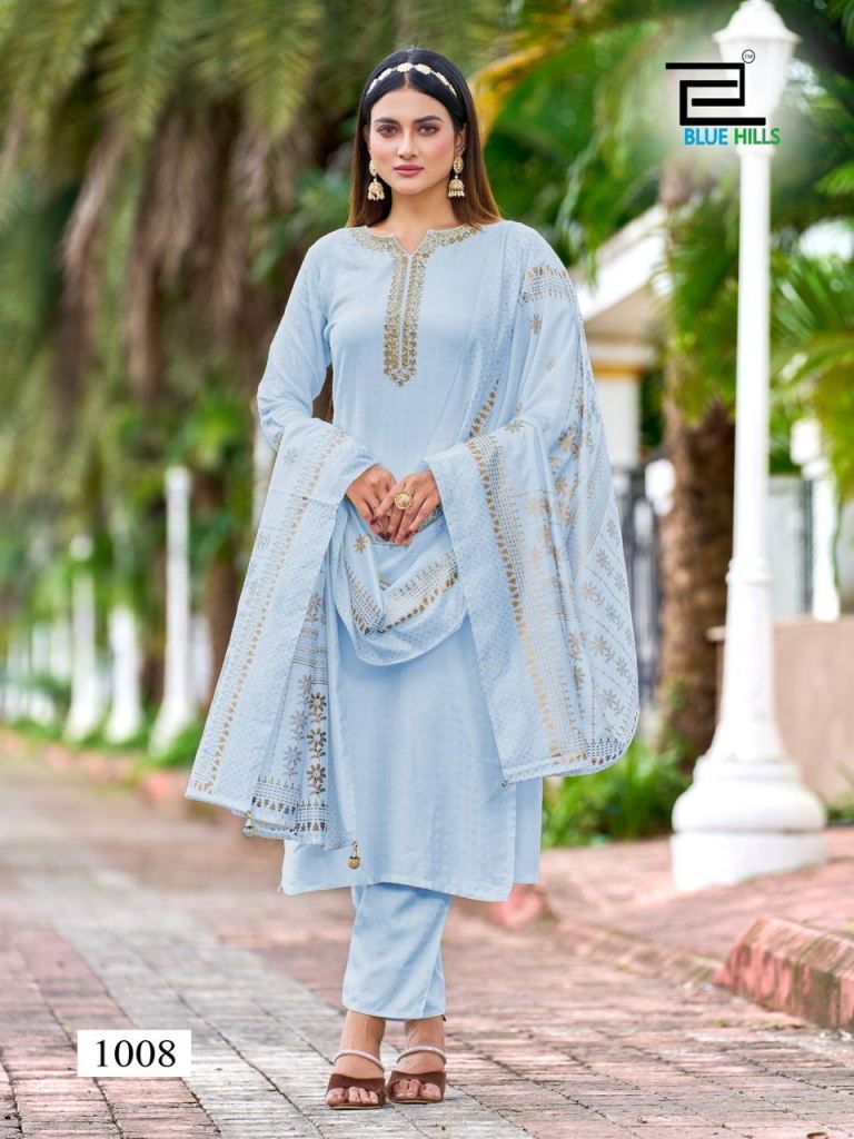 Blue Hills Gulab Jal Party Wear Top Bottom With Dupatta Collection