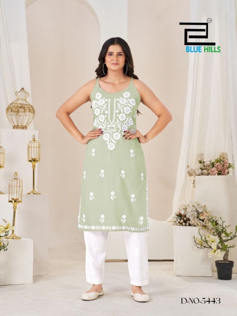 Blue Hills Hanshvi Thread Work Kurti With Bottom