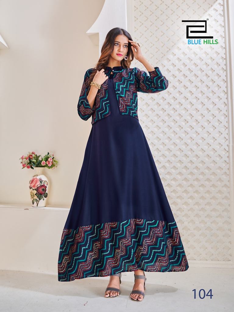 Blue Hills Hello Jacket Designer Long Kurti Collection