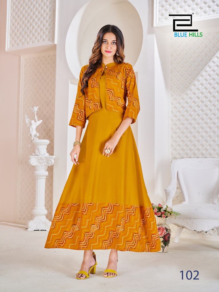 s4u 404 jacket style designer kurti non catalogue size set