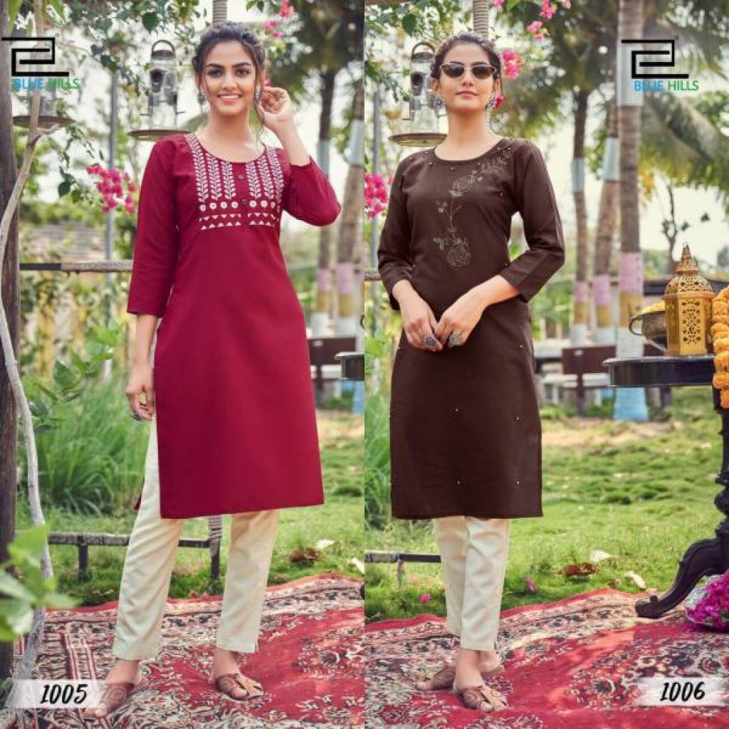  Blue Hills Instagram Kurti Wholesale Catalog 18  colors Buy