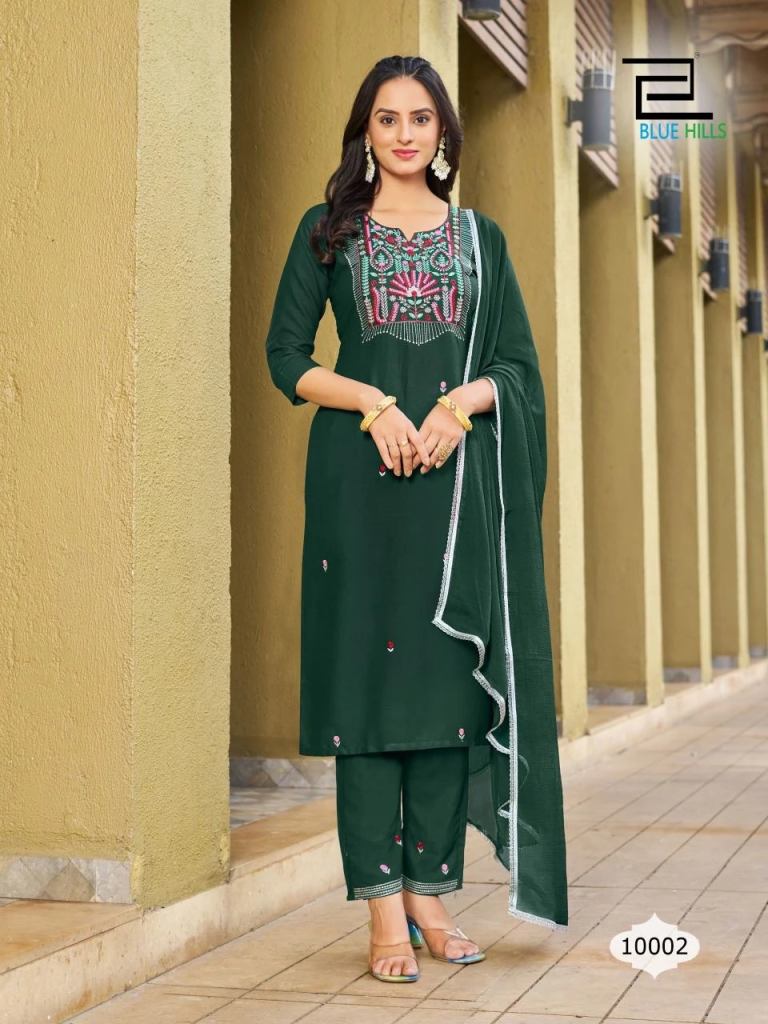 Blue Hills Jannat Rayon Kurti Bottom With Dupatta Collection