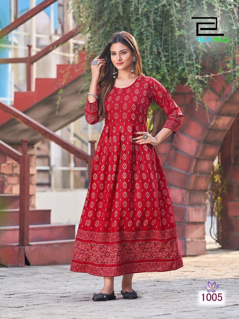 Blue Hills Kesar Festive  ware Anarkali Kurtis Collection