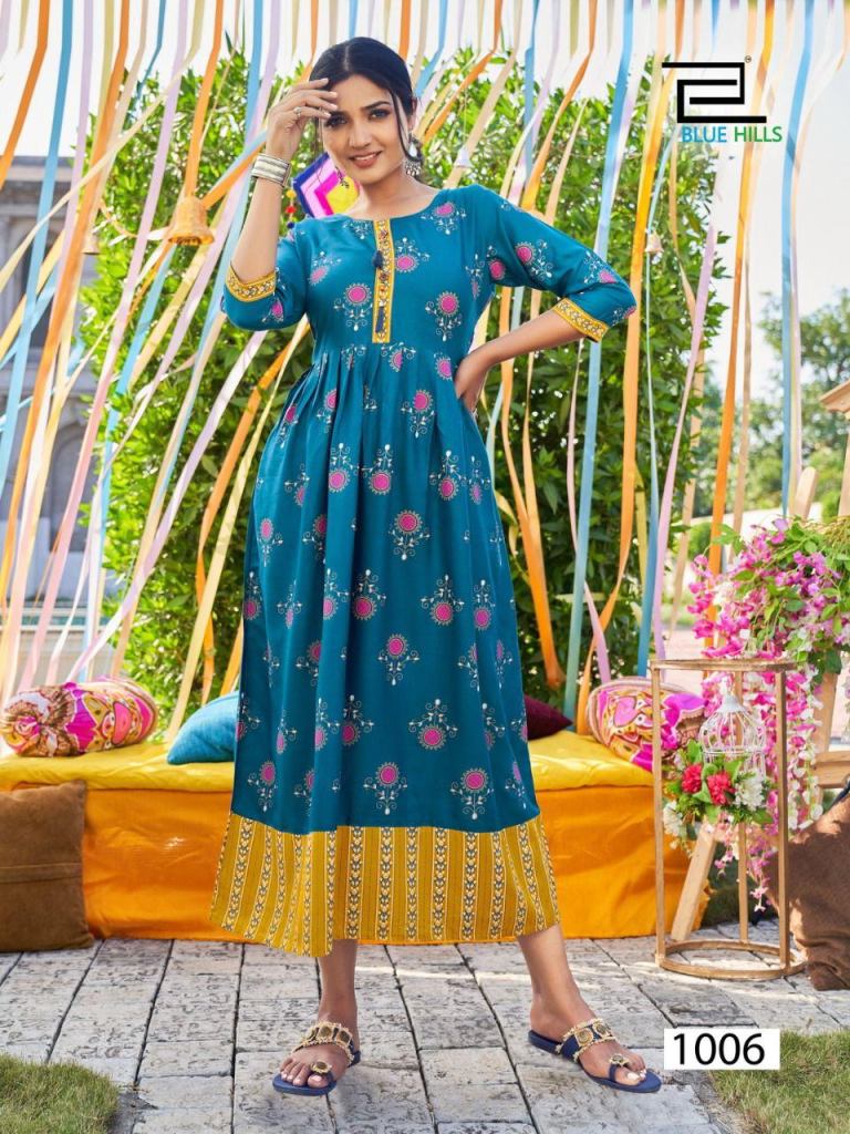 Blue Hills Khwaab vol 3 catalog Stylist Rayon Long Kurtis