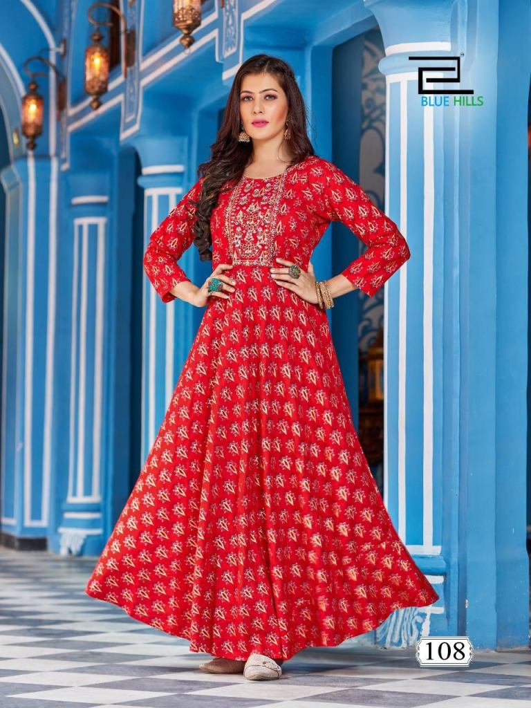 Blue Hills Lotus vol 1 Festive Wear Long Anarkali Kurtis Collection