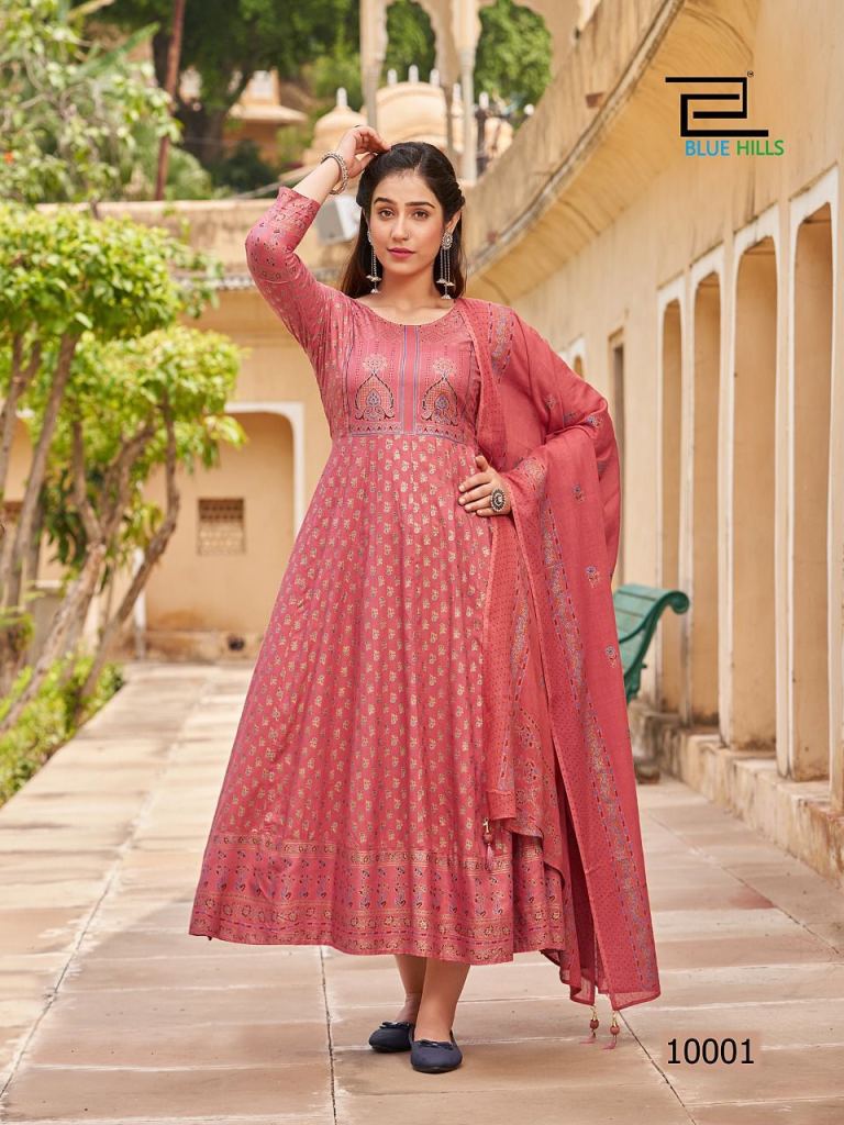 BEAUTIFUL COTTON ANARKALI KURTI WITH PANT DUPATTA!!, Anarkali Kurtis For  Girls