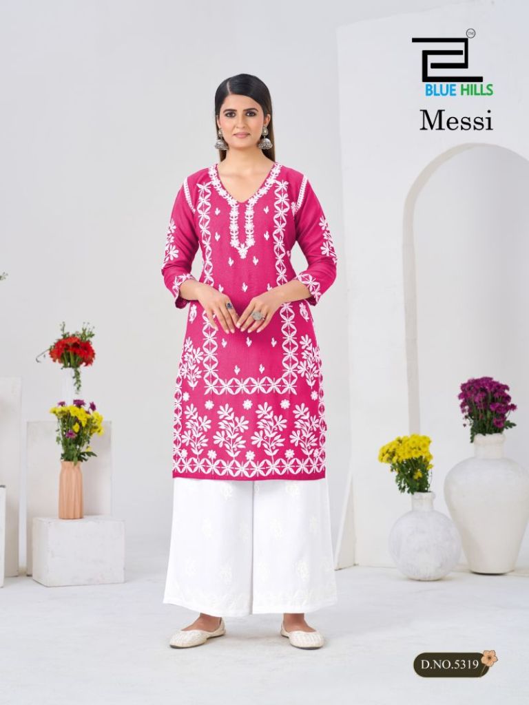 Blue Hills Messi Thread Work Kurti With bottom