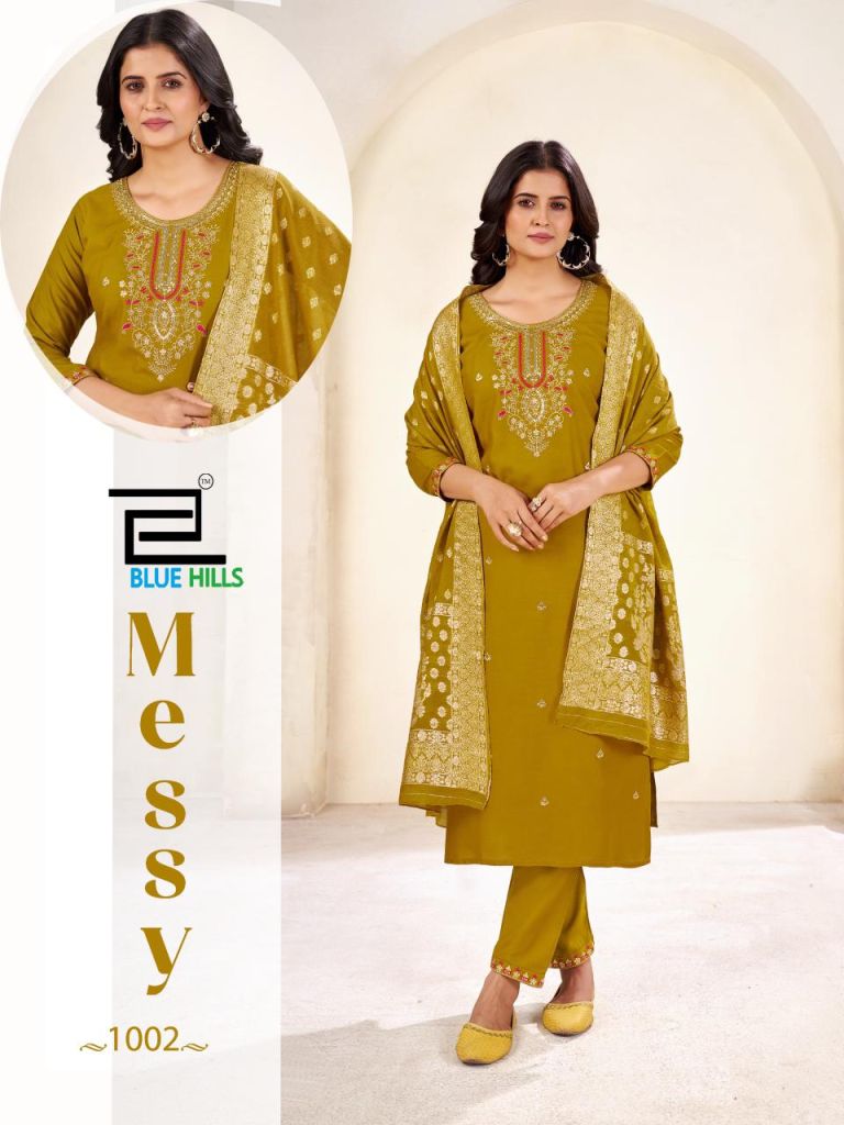 Blue Hills Messy Kurti Pant And Dupatta