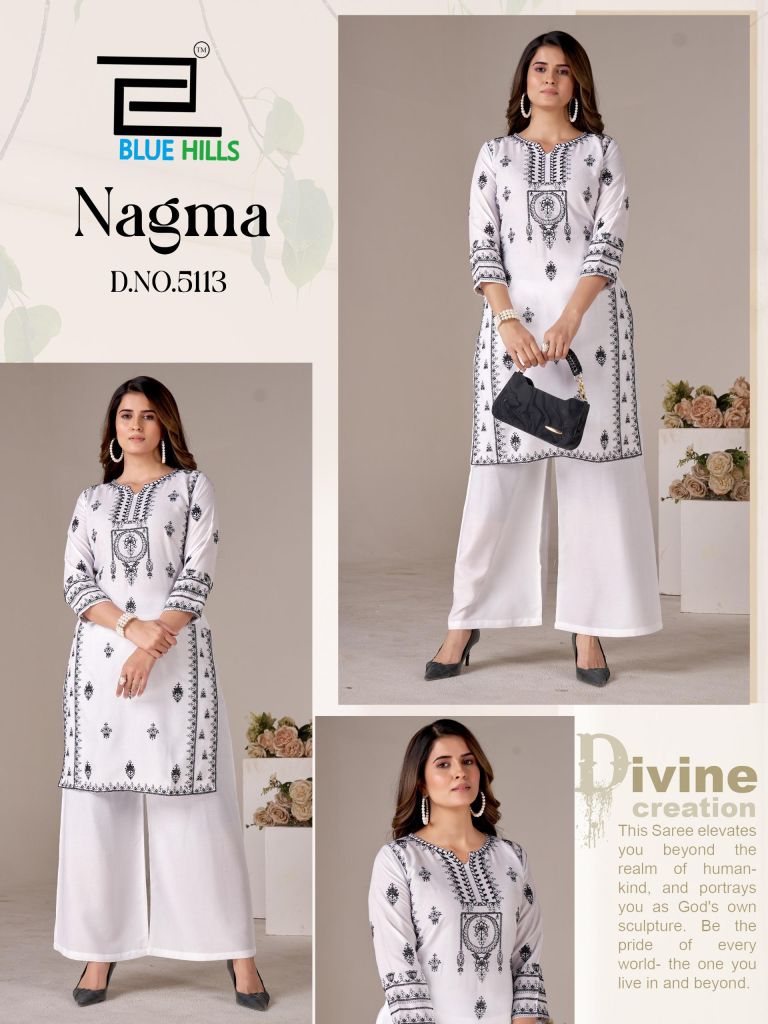 Blue Hills Nagma Embroidery Kurti With Dupatta