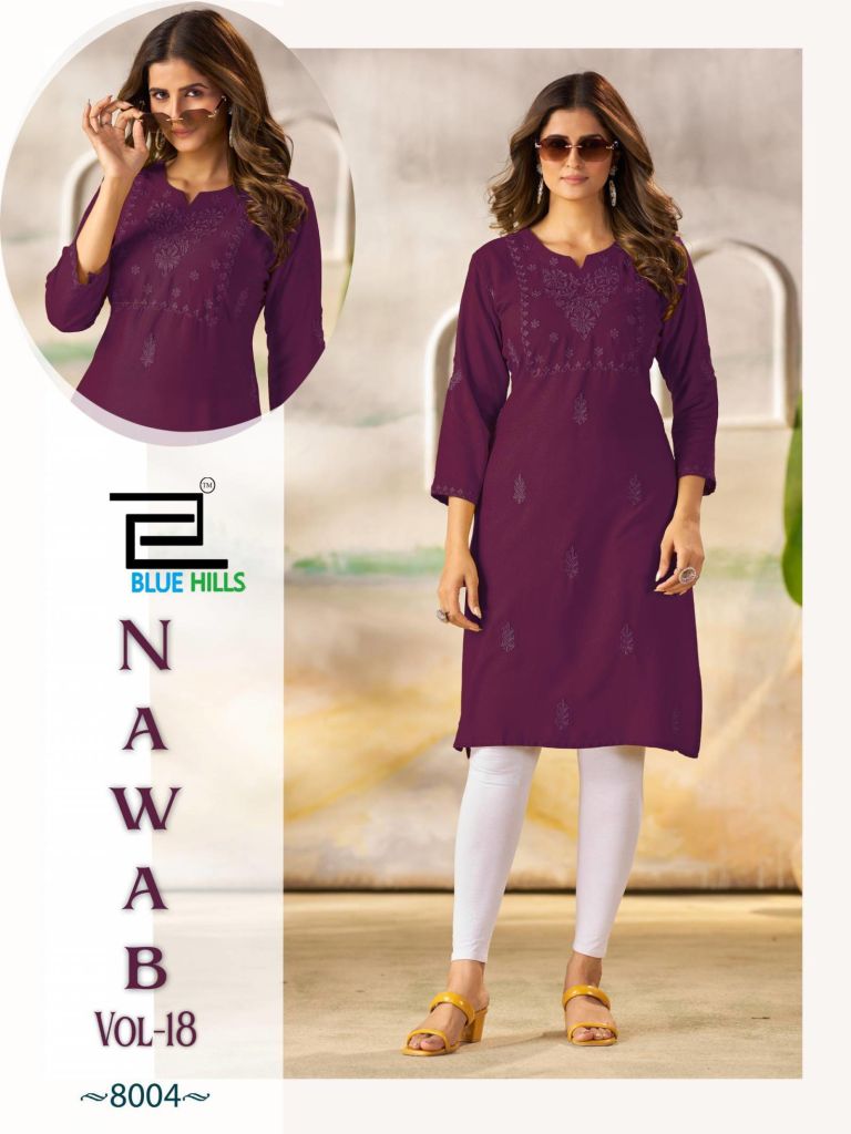 Blue Hills Nawab Vol 18 Embroidered Work Casual Wear Kurti