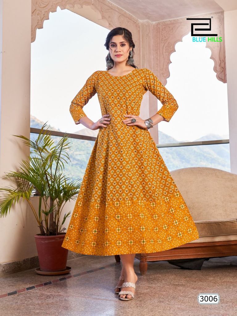 Blue Hills Lotus Catalog Festive Wear Long Anarkali Kurtis Wholesale