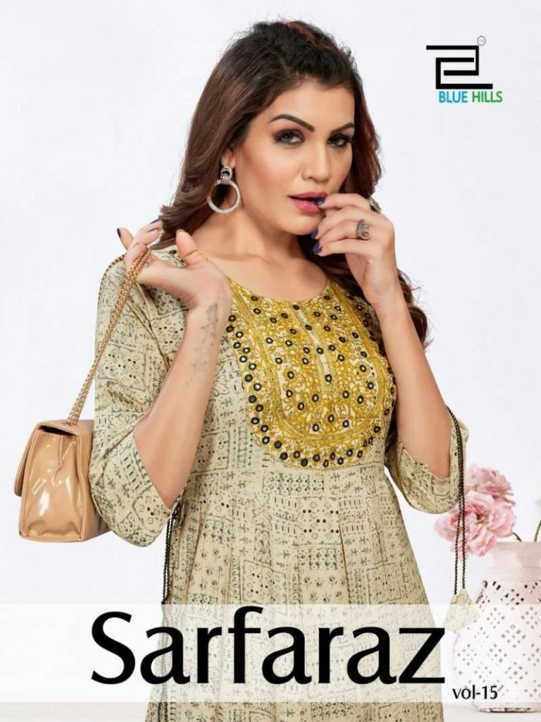 Blue Hills Sarfaraz Vol 15 Rayon Embroidery Kurti