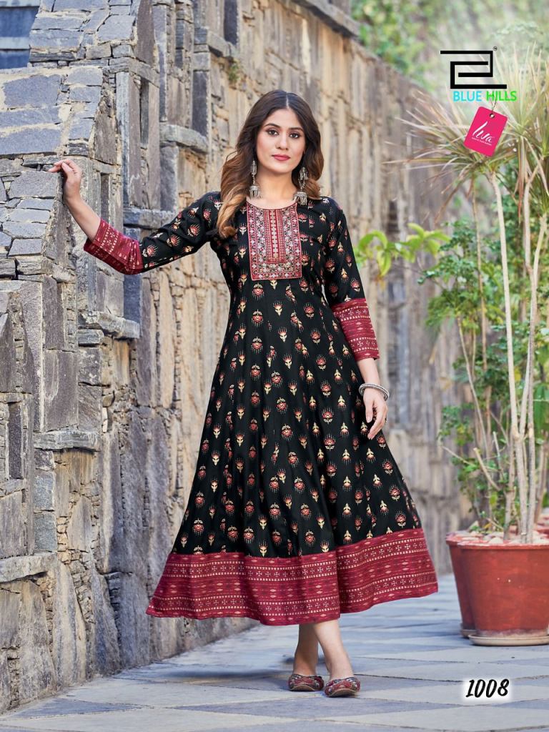 FANCY COTTON PRINTED ANARKALI KURTI