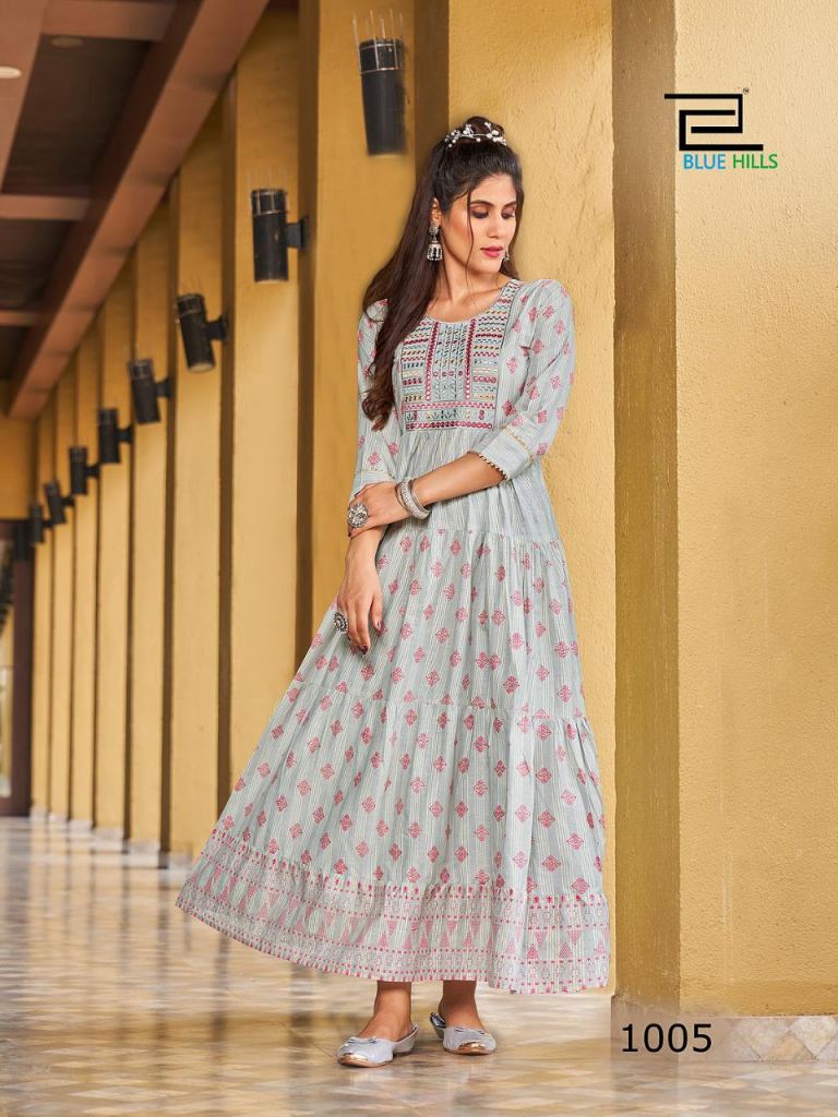 Fancy Long Kurti Design Leheriya Designer Cotton